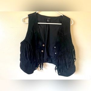Forever 21 Black Leather Vest